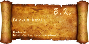 Burkus Kevin névjegykártya