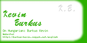 kevin burkus business card